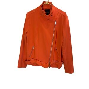 Trouve Women's Vibrant Coral Motorcycle Style Jacket sz M